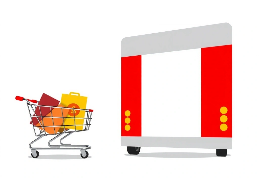 Icono de carrito de compras y camión de reparto simbolizando las condiciones de compra